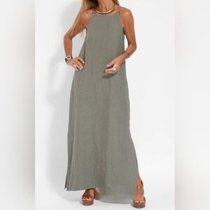 Elegant Olive Green Maxi Dress